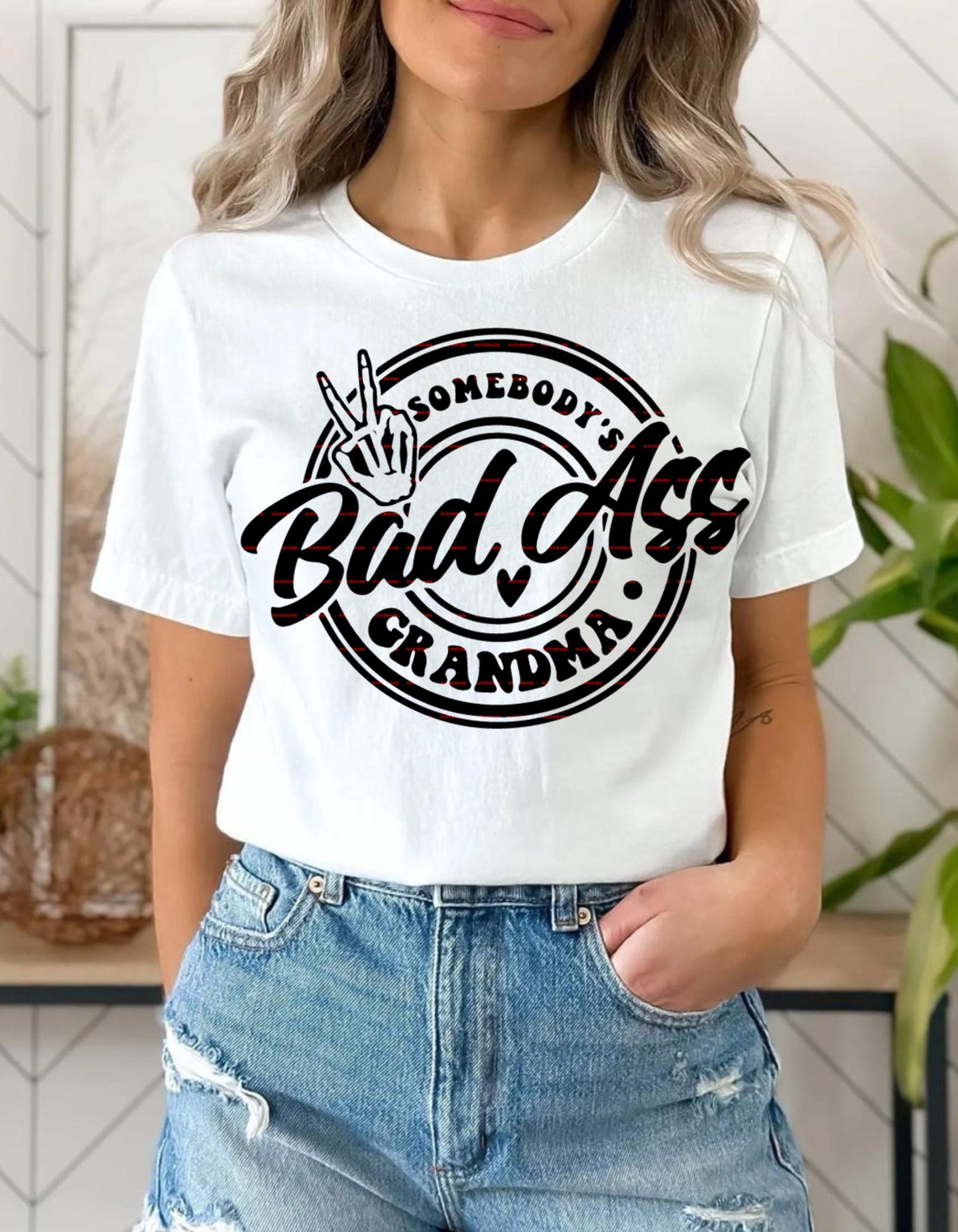 Somebody Bad Ass Grandma SVG, Cool Grandma Shirt Design, Retro Badge Style PNG, Funny Grandma Badge Logo SVG, Nana Design, Digital Download