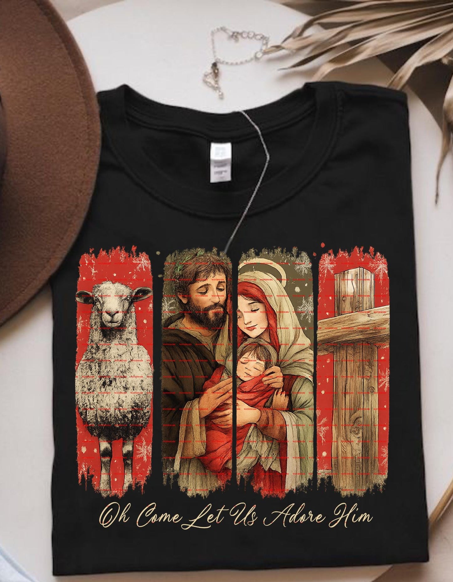 Jesus Png, Come Let Us Adore Him Design,Nativity Scene PNG, Holy Png Family Clipart, Christian Sweatshirt Sublimation,Faith based Png