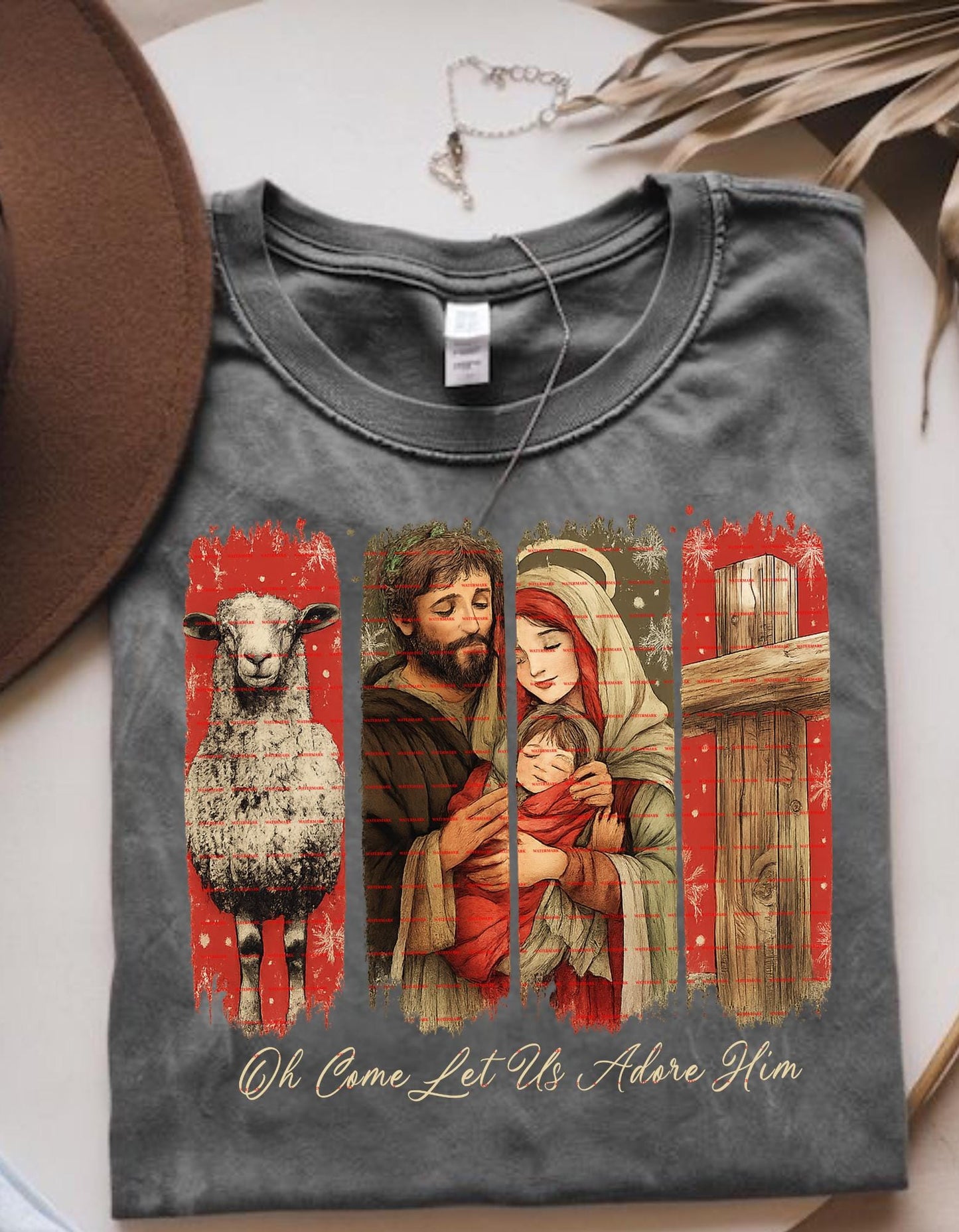 Jesus Png, Come Let Us Adore Him Design,Nativity Scene PNG, Holy Png Family Clipart, Christian Sweatshirt Sublimation,Faith based Png