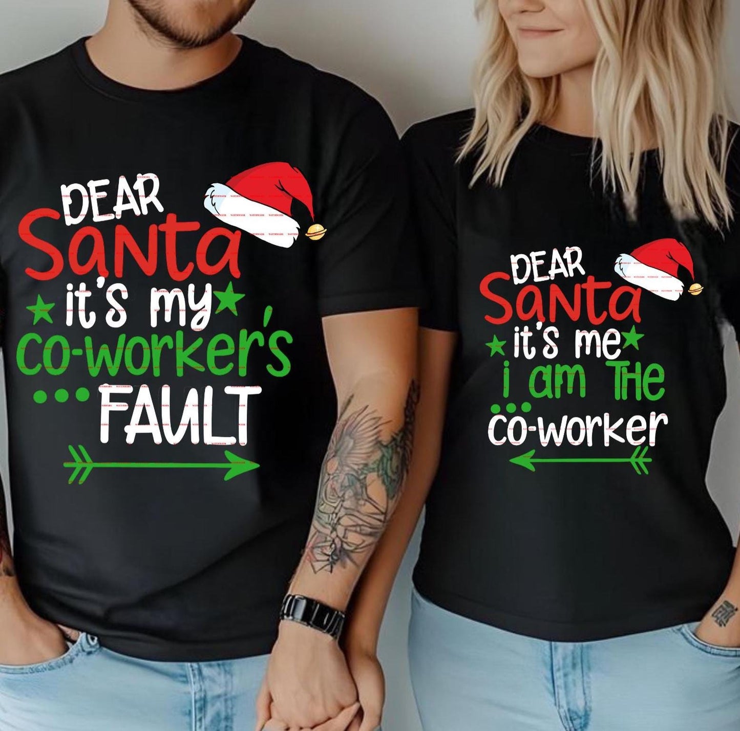 Funny Christmas Coworker Shirt design, Dear Santa It’s My Coworker’s Fault Png file, Office Humor Holiday Design, Xmas Party Quote PNG Cut