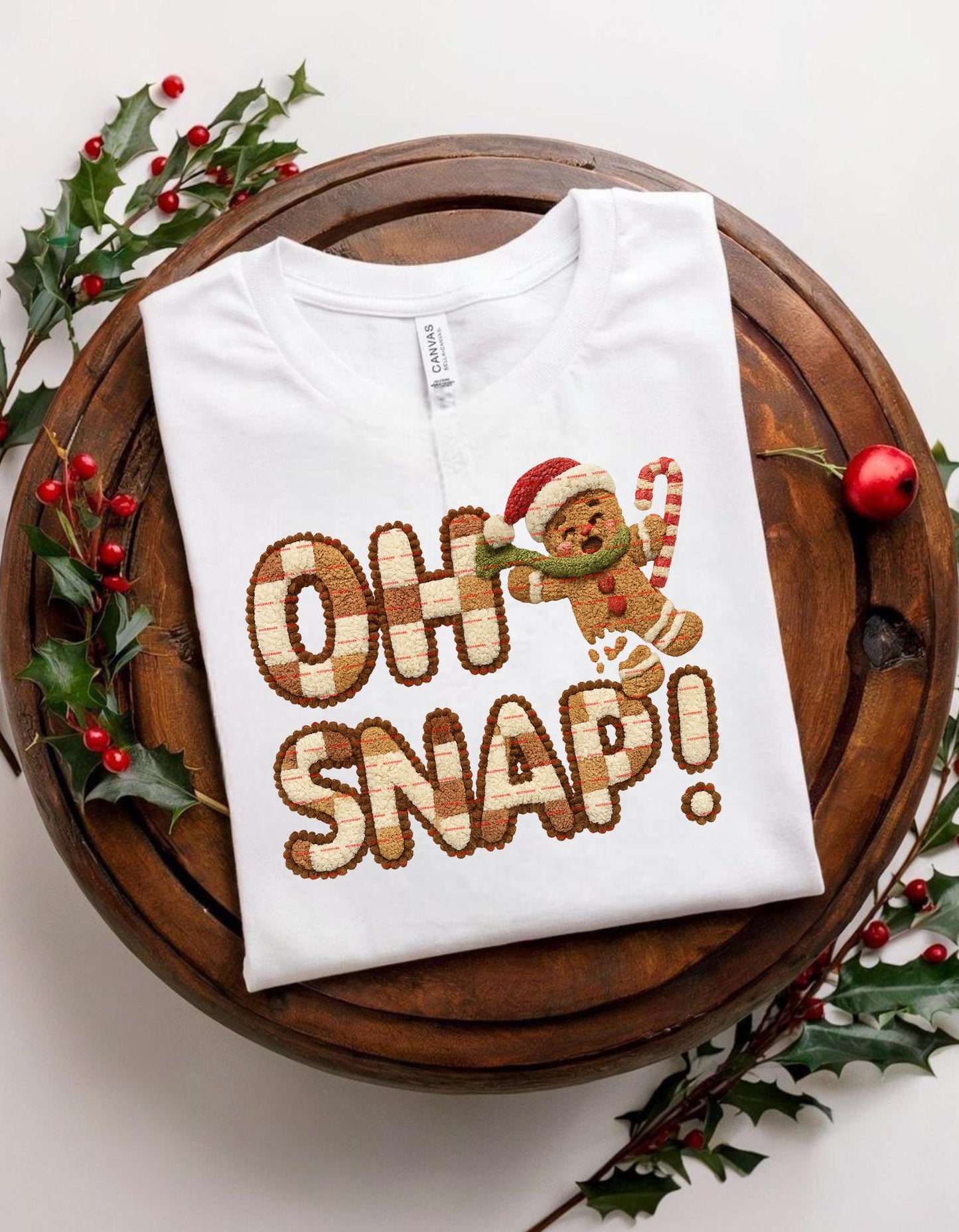 Oh Snap Gingerbread Christmas Embroided Png, Funny Cookie Holiday Design, Cute Xmas Shirt PNG, Christmas Sublimation, Fun ideas, Funny shirt