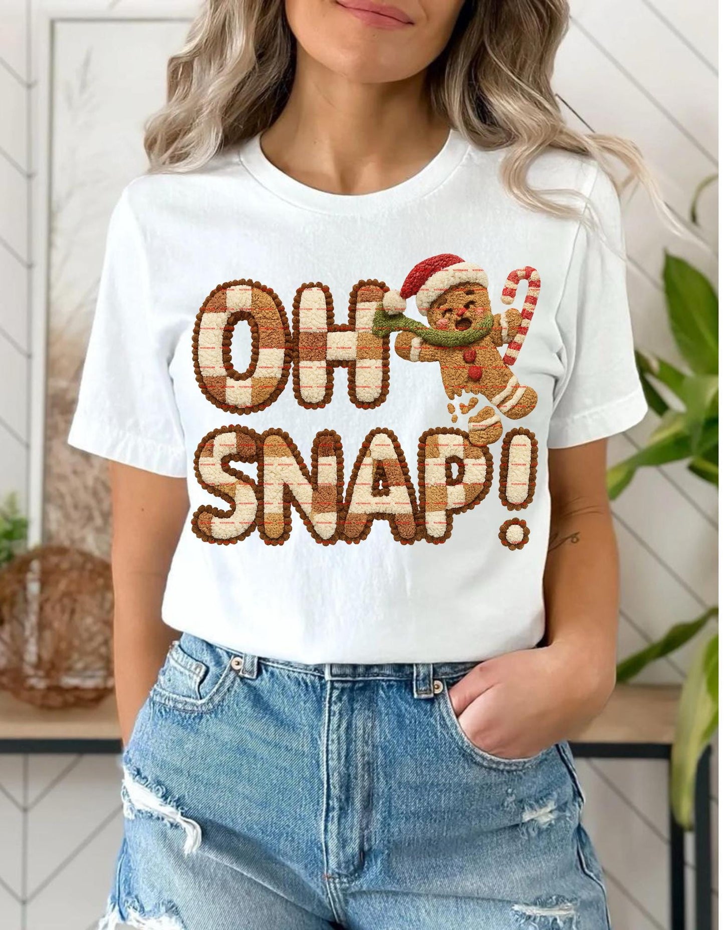 Oh Snap Gingerbread Christmas Embroided Png, Funny Cookie Holiday Design, Cute Xmas Shirt PNG, Christmas Sublimation, Fun ideas, Funny shirt