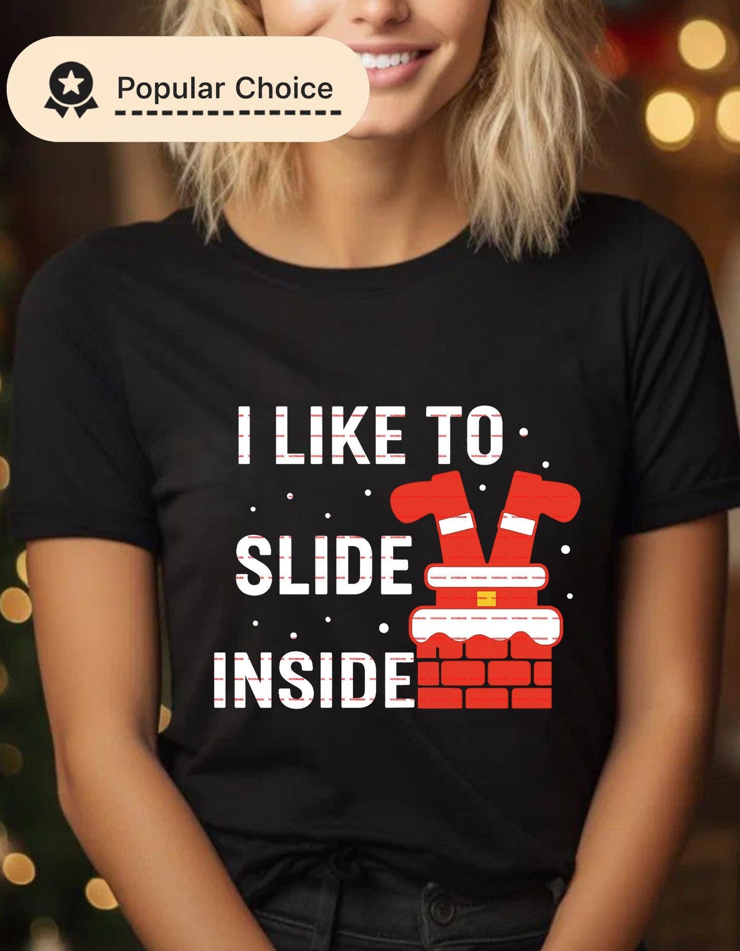 Funny Santa Chimney Shirt Design I Like to Slide Inside Christmas Humor Tee Naughty Santa Printable Digital File Santa Stuck in Chimney PNG
