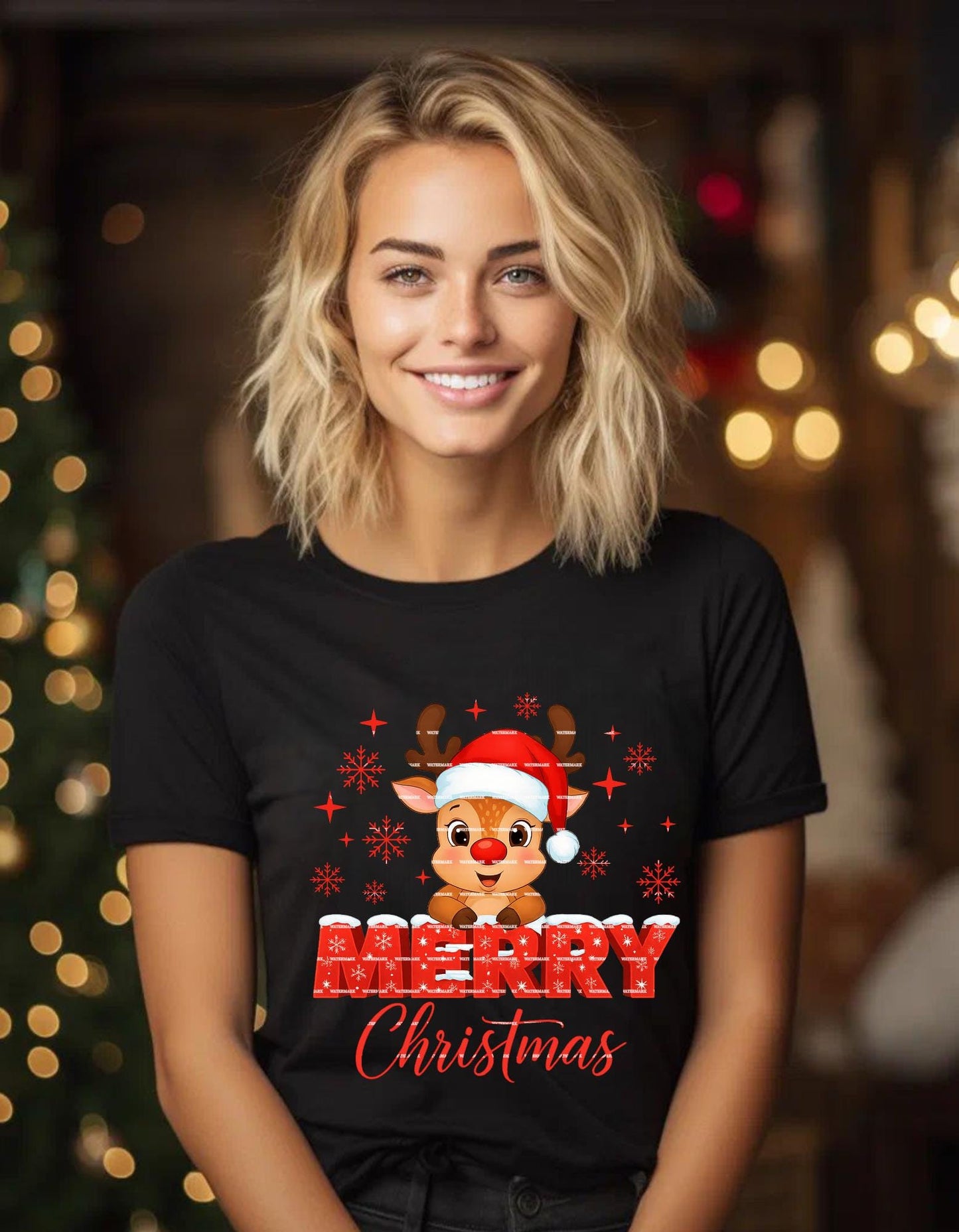 Cute Reindeer Merry Christmas Shirt design, Kids Christmas Tee, Holiday Rudolph Design, Festive Xmas Graphic, Winter Season T-Shirt ideas