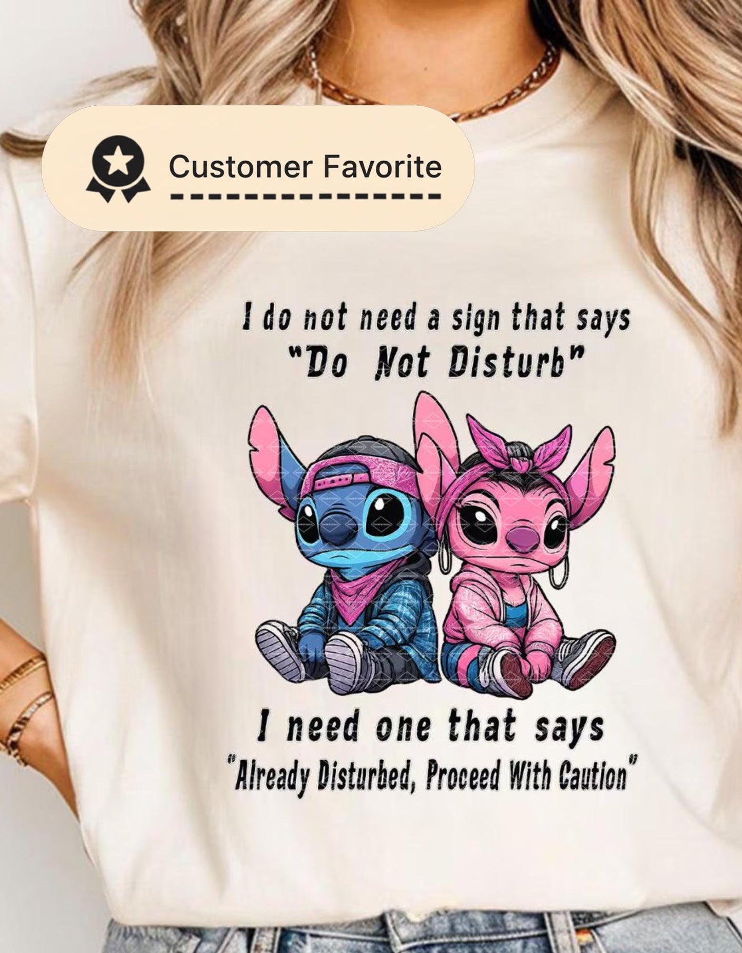 Do Not Disturb Funny Quote Shirt Design: Stitch-Inspired PNG (Digital Download)