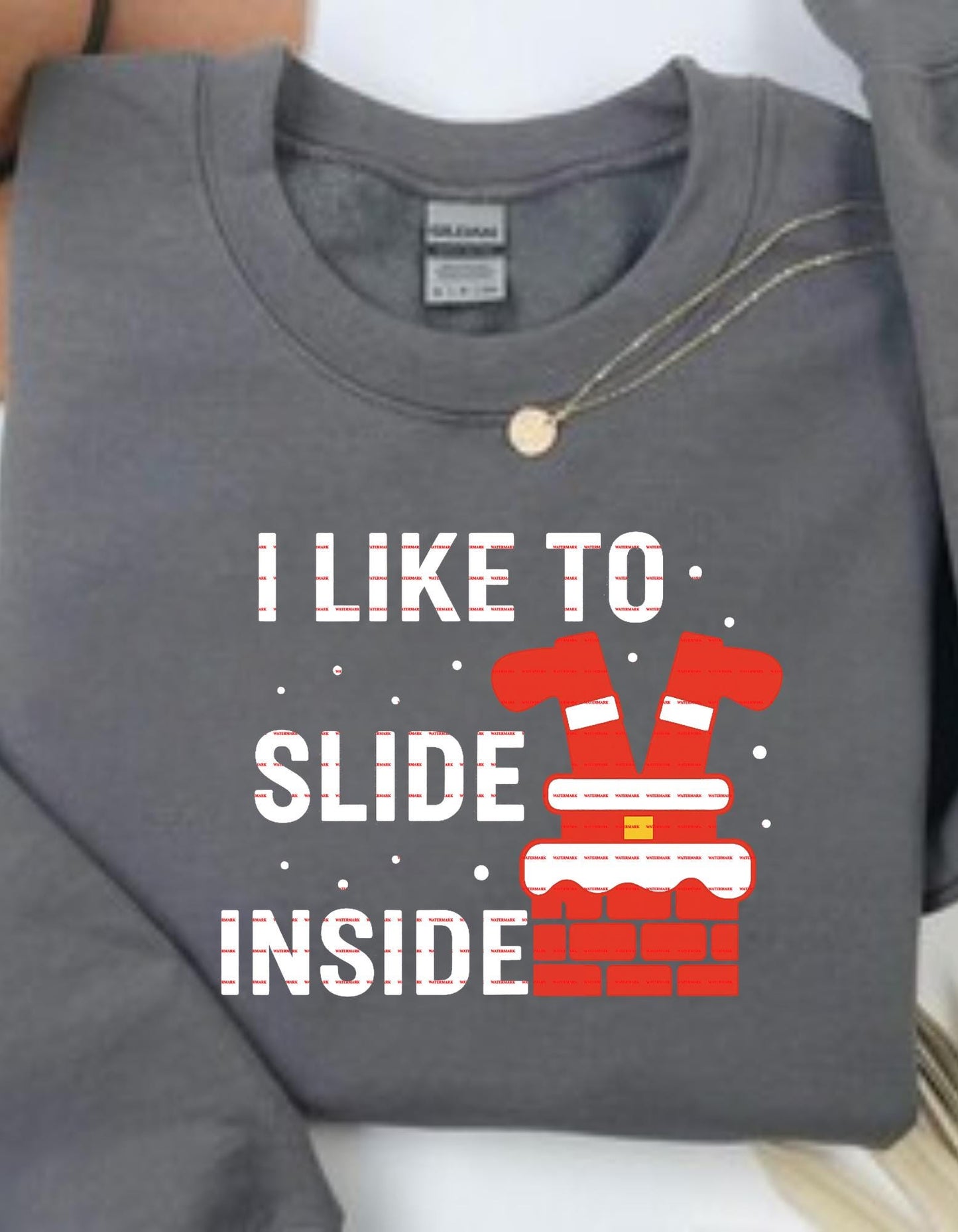 Funny Santa Chimney Shirt Design I Like to Slide Inside Christmas Humor Tee Naughty Santa Printable Digital File Santa Stuck in Chimney PNG