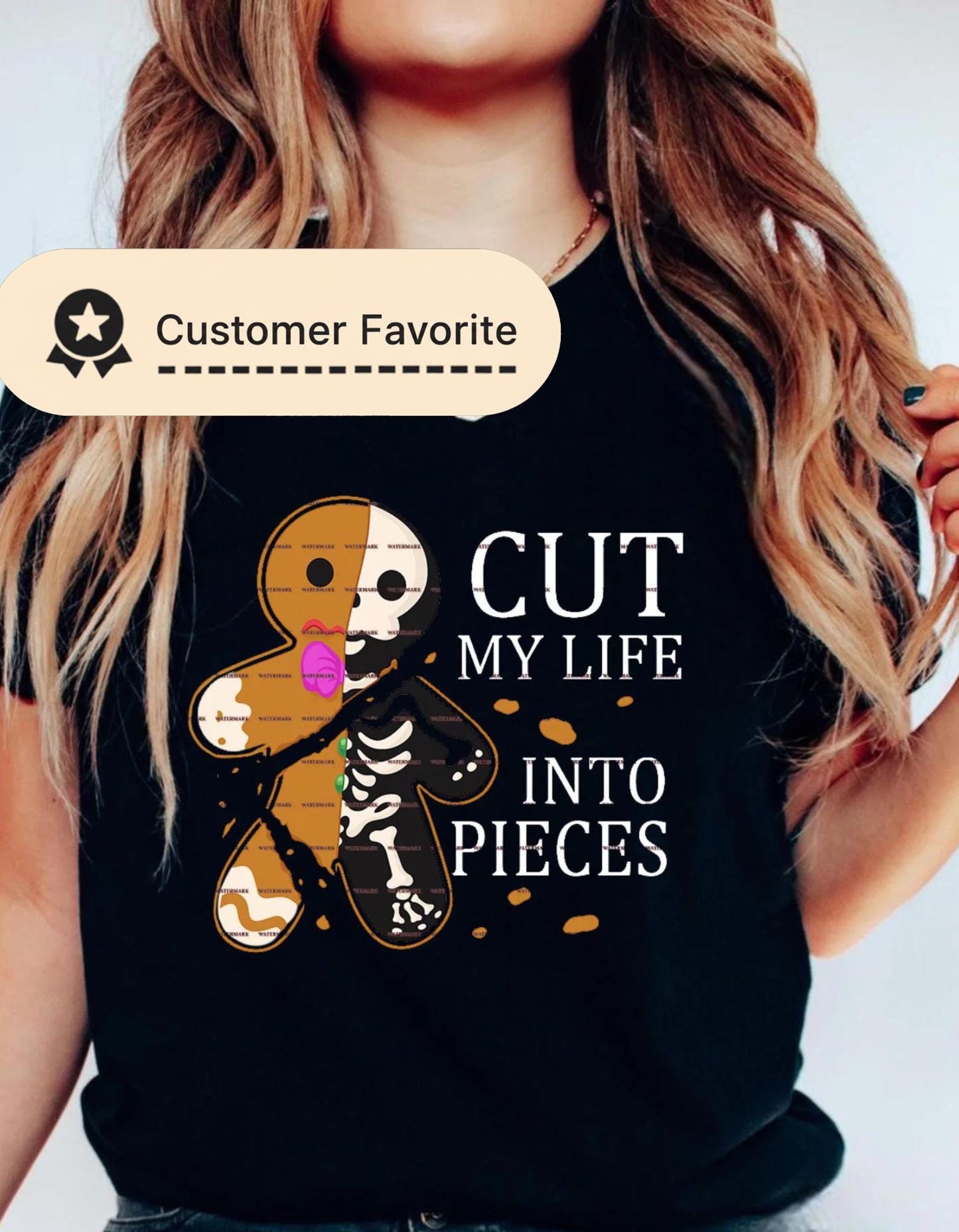 Cut My Life Into Pieces Gingerbread Man PNG, Funny Christmas Skeleton Cookie, Dark Humor Xmas Shirt Design, Sarcastic quote shirt, Girls Png