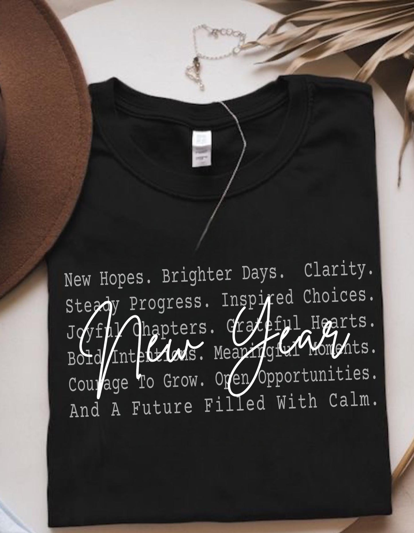 New Year Aesthetic Text Shirt Png file, Fresh Start Positive Words Tee, New Beginnings Motivation Design, Inspirational Minimal Quote Shirt