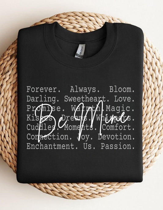 Be Mine Romantic Text Shirt Png file, Love Aesthetic Words Tee, Valentine Forever Quote Design, Minimal Couples Love Typography Shirt ideas