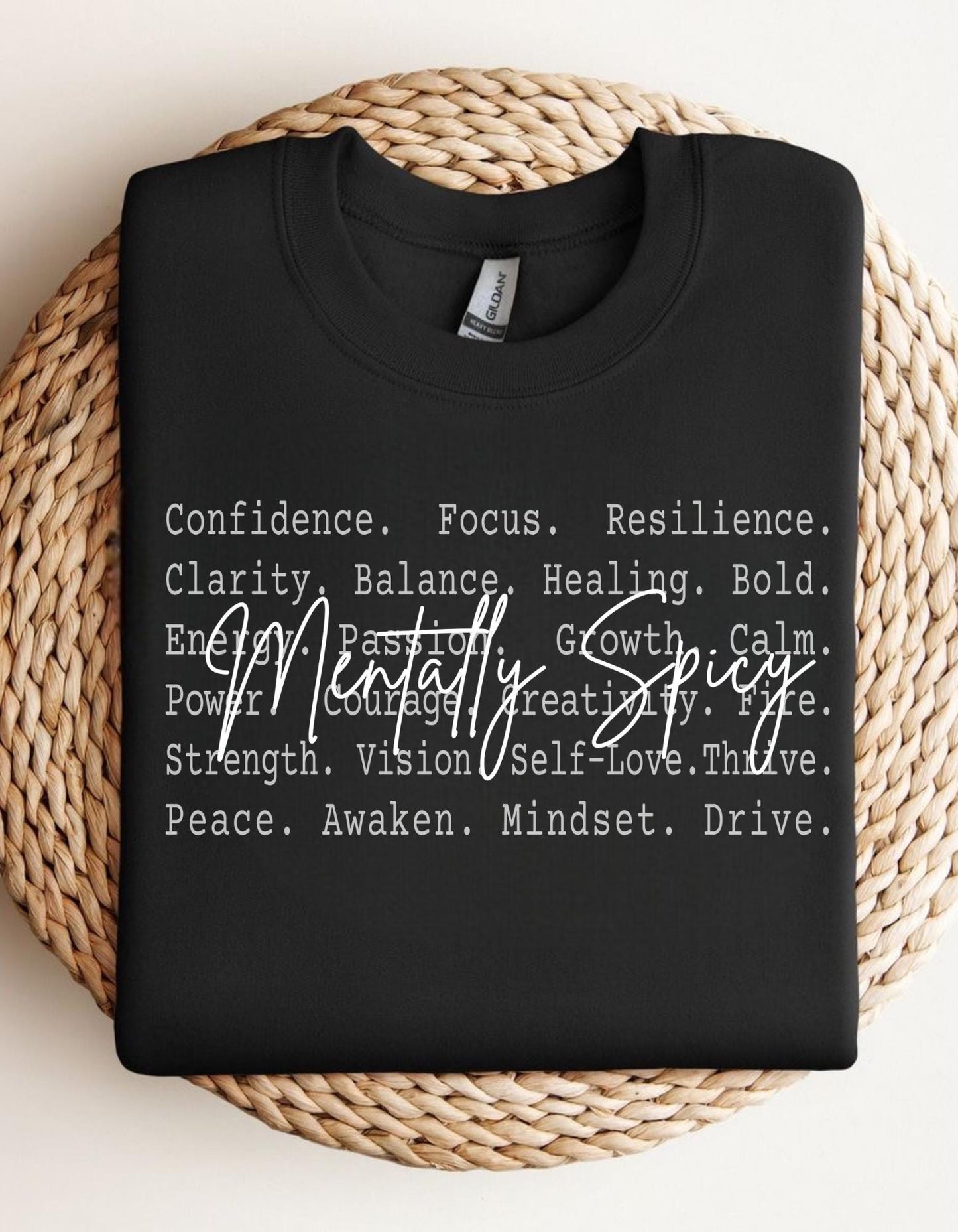 Mentally Spicy Text shirt design, Bold Mindset Motivation Tee, Confidence Energy Word Design, Aesthetic Mental Strength Quote Shirt Size png