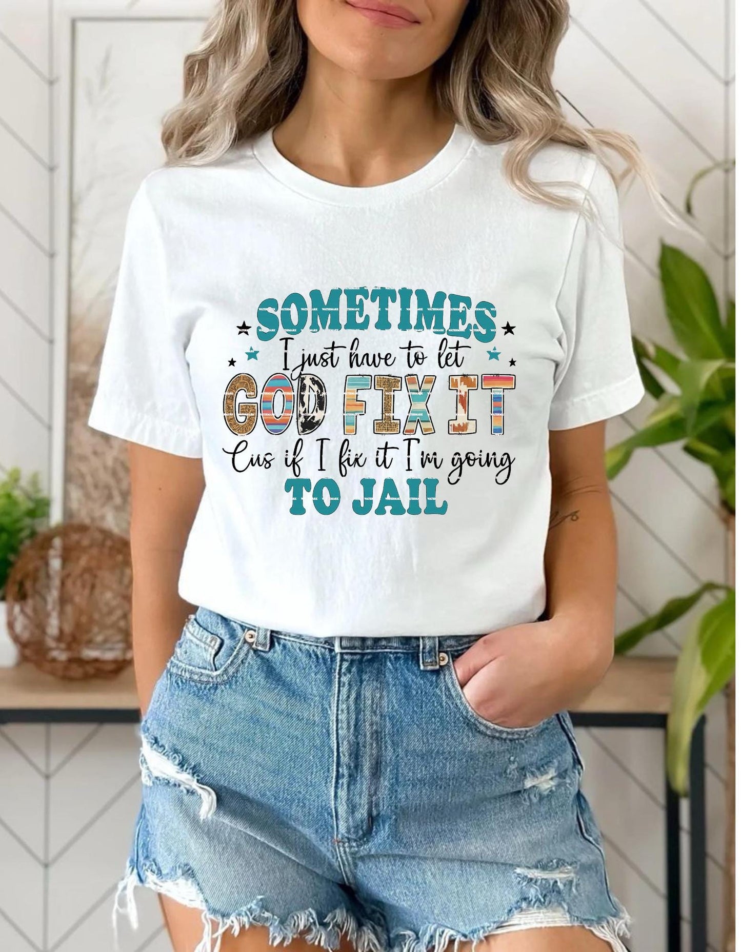 Let God Fix It Shirt design, Funny Christian Tee, Faith Humor, Inspirational God Quote Shirt, Sassy Religious Tee, Spiritual Gift Top Png