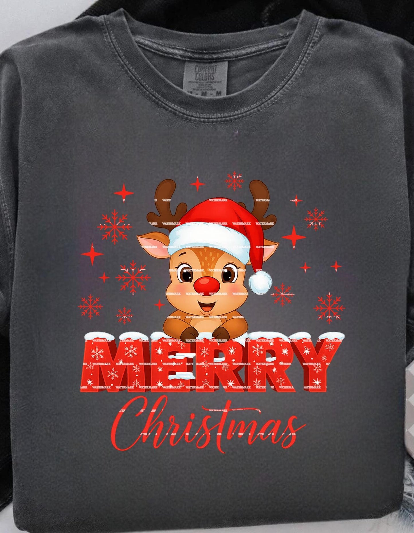 Cute Reindeer Merry Christmas Shirt design, Kids Christmas Tee, Holiday Rudolph Design, Festive Xmas Graphic, Winter Season T-Shirt ideas