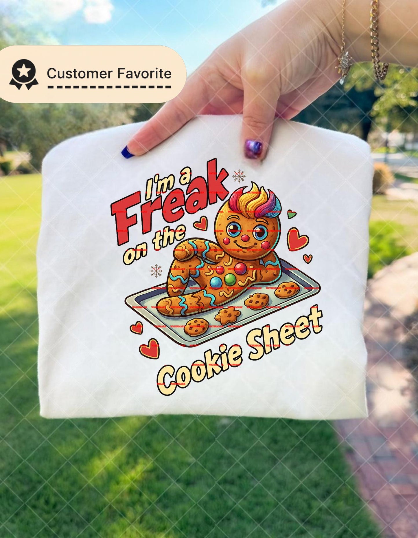 Funny Gingerbread Christmas Shirt design, I’m a Freak on the Cookie Sheet Holiday Baking Humor Tee Cute Gingerbread Man Cookie Lover Gift