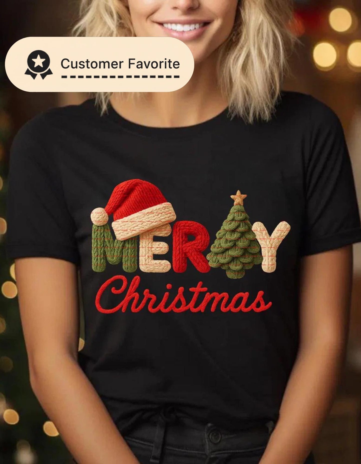 Merry Christmas Embroidery Design, Knitted Letters Embroidery, Santa Hat & Tree Embroidery, Xmas Holiday Machine Embroidery File, Santa png
