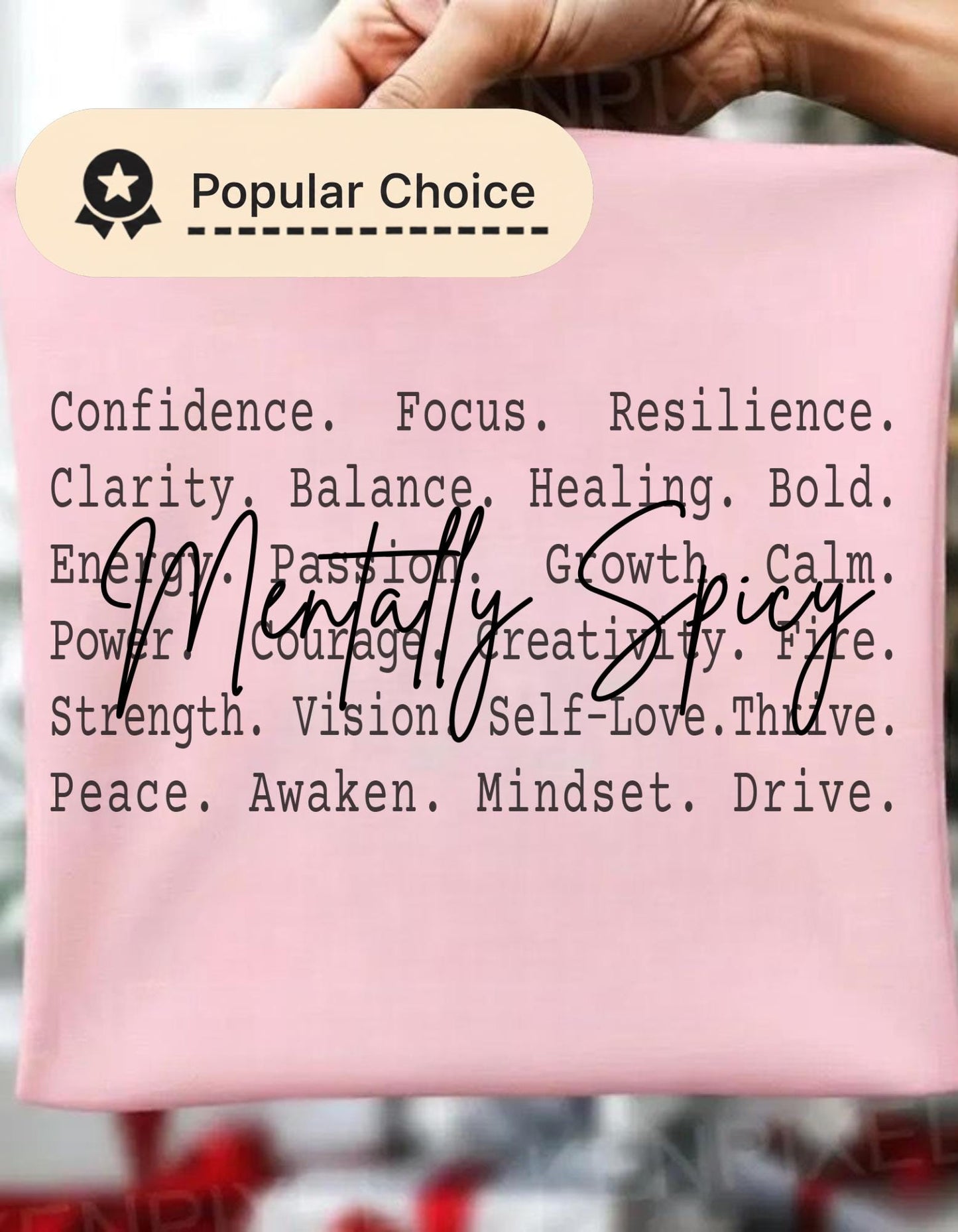 Mentally Spicy Text shirt design, Bold Mindset Motivation Tee, Confidence Energy Word Design, Aesthetic Mental Strength Quote Shirt Size png