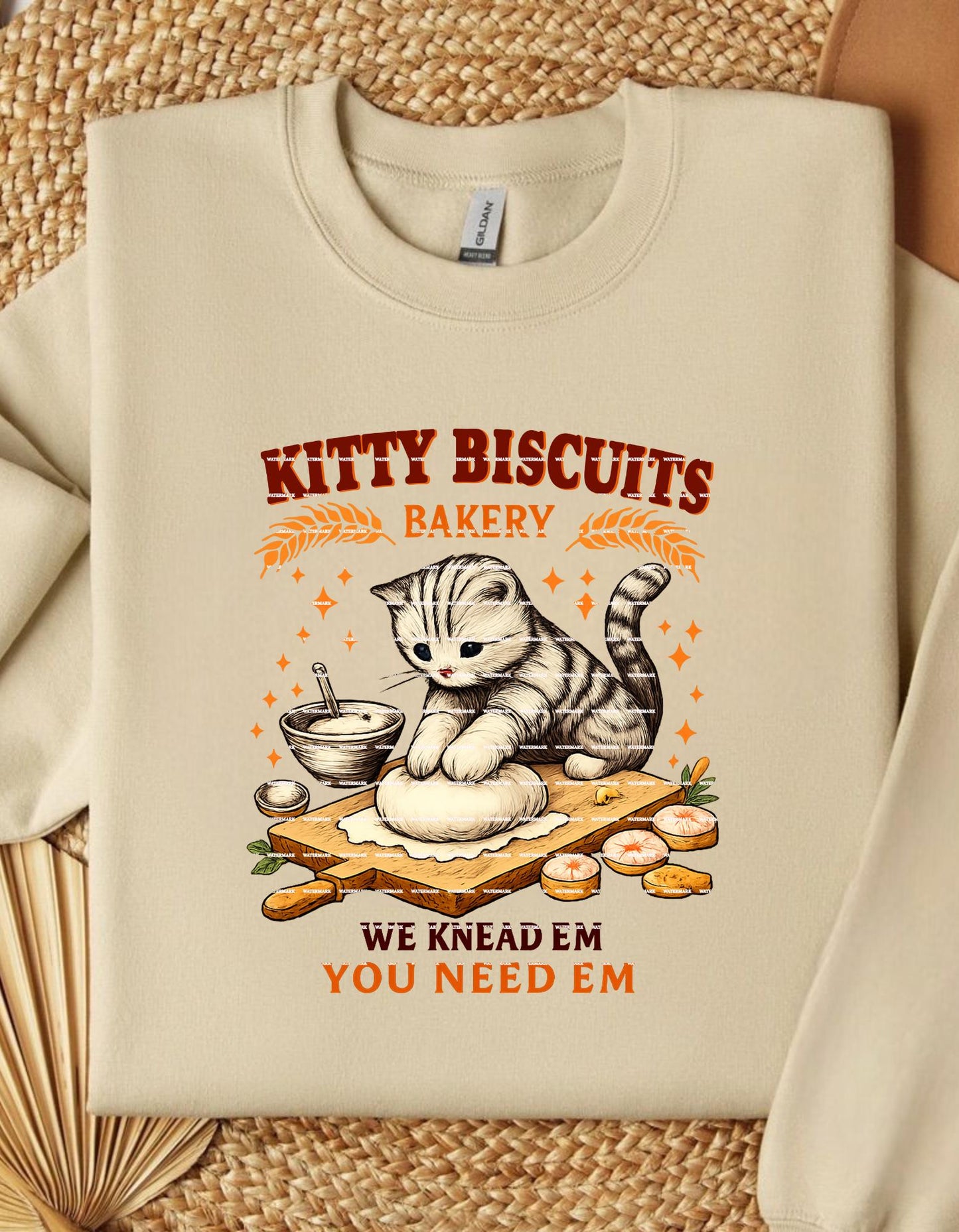 Kitty Biscuits Bakery Shirt design Png, Cute Baking Cat Shirt Png, We Knead Em You Need Em Tee, Cat Baker Graphic, Funny Baking Pun Shirt