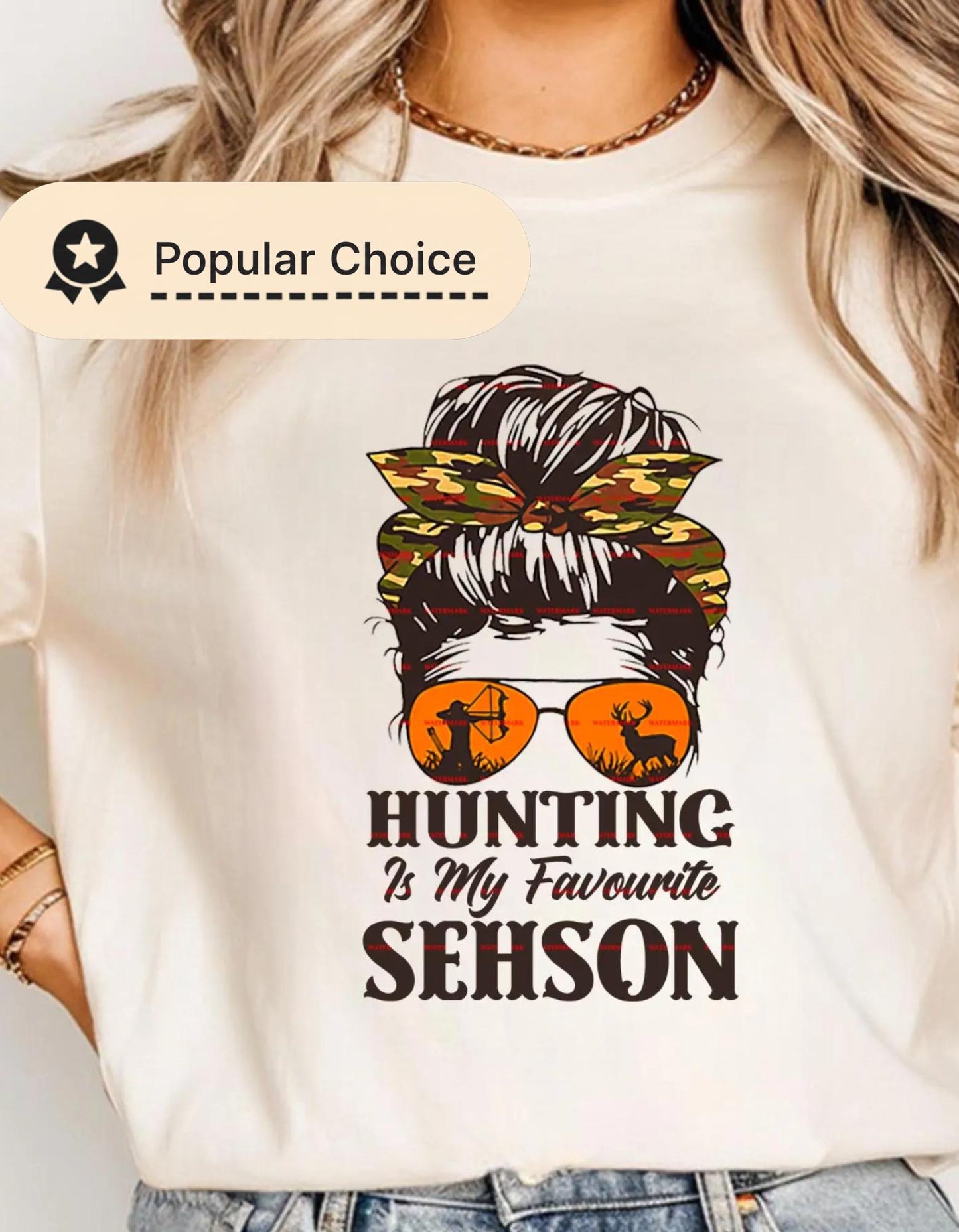 Hunting is my favourite season shirt Png file, Bow Hunter Girl Camo Sublimation Design, Deer Hunt Lover Graphic, Country Hunting Shirt PNG