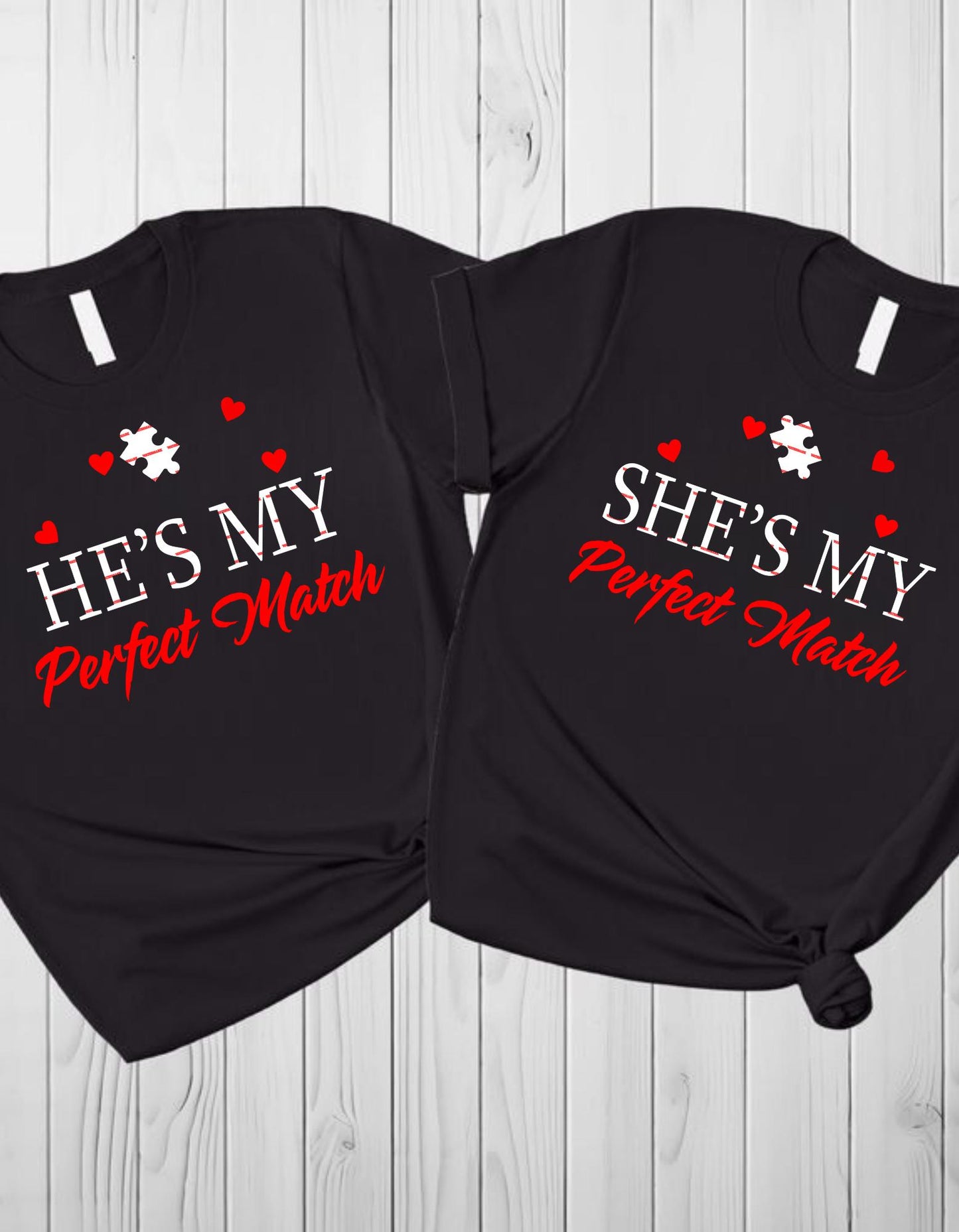 Couple Puzzle Valentine Design, Shes My Perfect Match Hes My Perfect Match PNG,  Matching Love Shirts, Newlywed Valentine