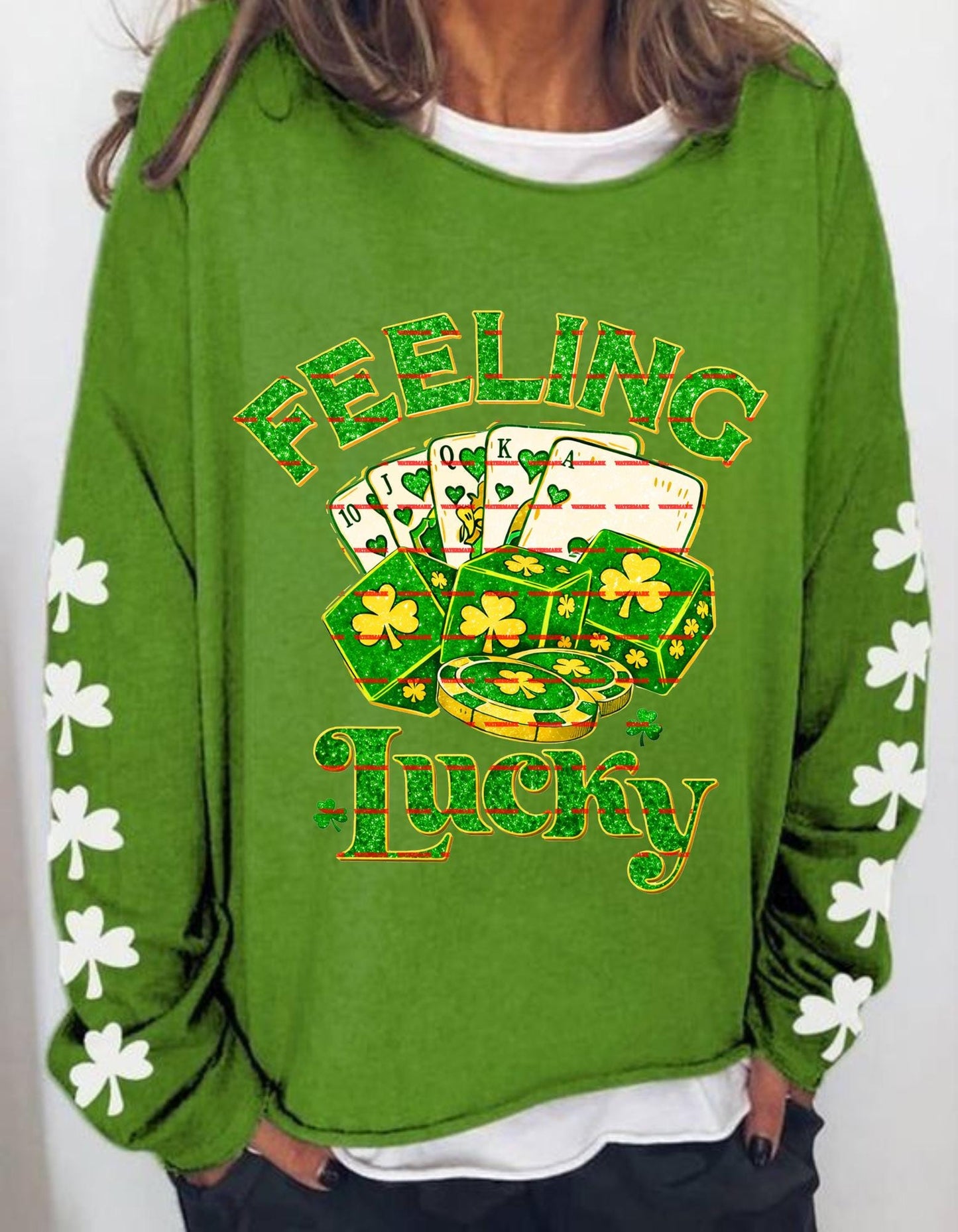 Feeling Lucky PNG, St Patrick Day Lucky Design, Casino Gambling Shamrock Art, Irish Clover Dice Cards, Lucky Sublimation PNG, Lucky shirt