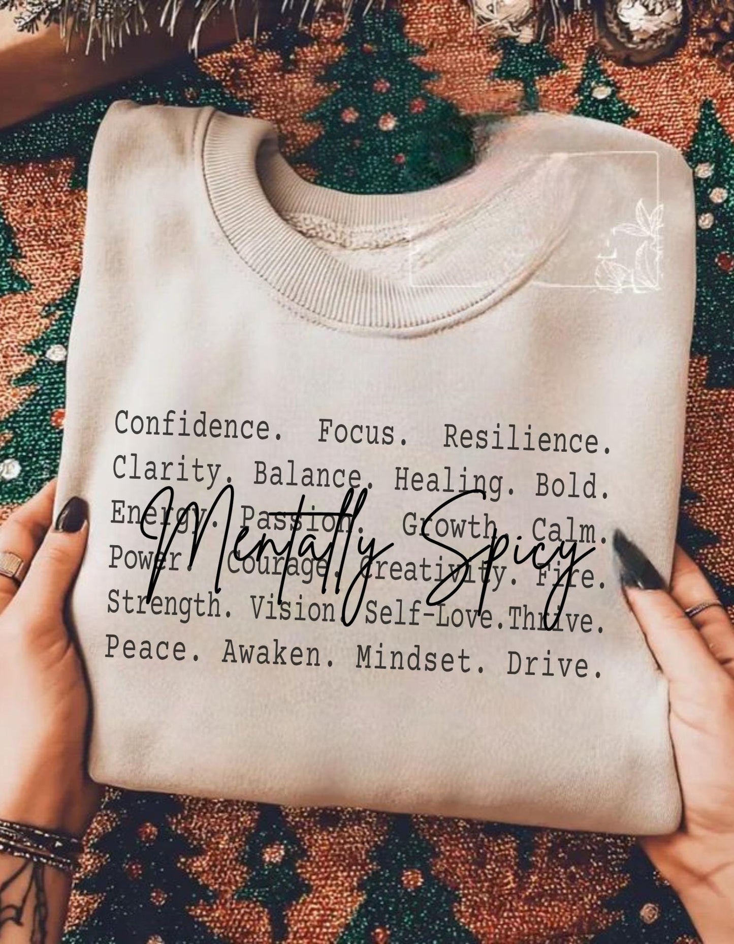 Mentally Spicy Text shirt design, Bold Mindset Motivation Tee, Confidence Energy Word Design, Aesthetic Mental Strength Quote Shirt Size png
