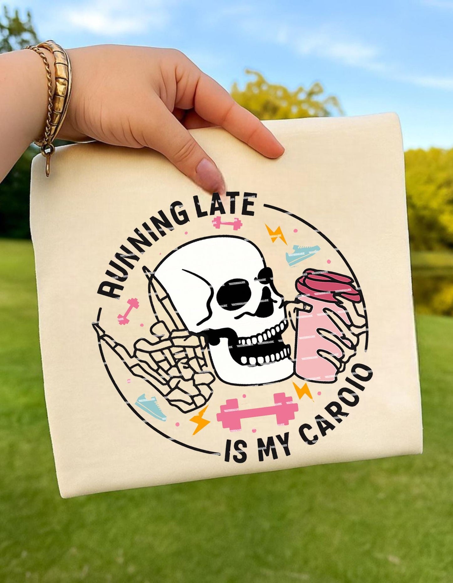 Running Late Is My Cardio PNG, Funny Workout Quote Design, Skeleton Gym Shirt PNG, Sarcastic Fitness Saying, Sublimation PNG, Office shirt