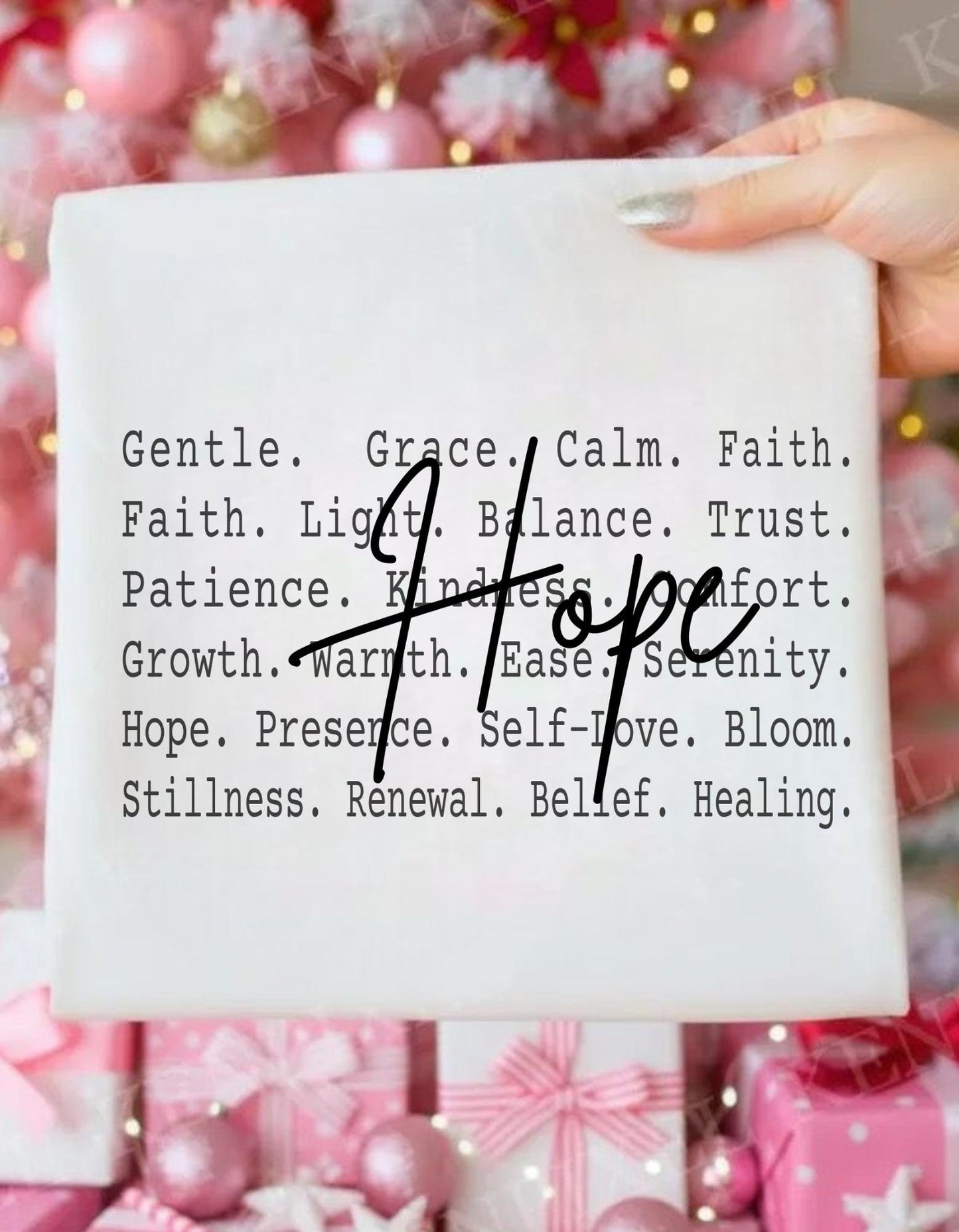 Hope Aesthetic Text Shirt Png file, Calm Healing Words Tee design, Gentle Faith Motivation Quote Design, Peaceful Mindset Minimal Shirt file