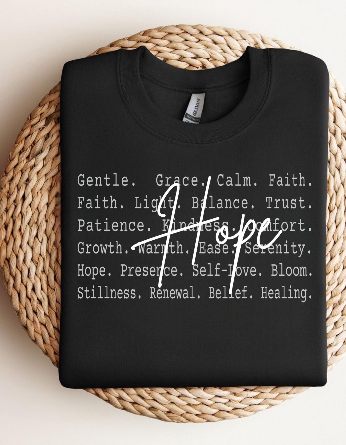 Hope Aesthetic Text Shirt Png file, Calm Healing Words Tee design, Gentle Faith Motivation Quote Design, Peaceful Mindset Minimal Shirt file