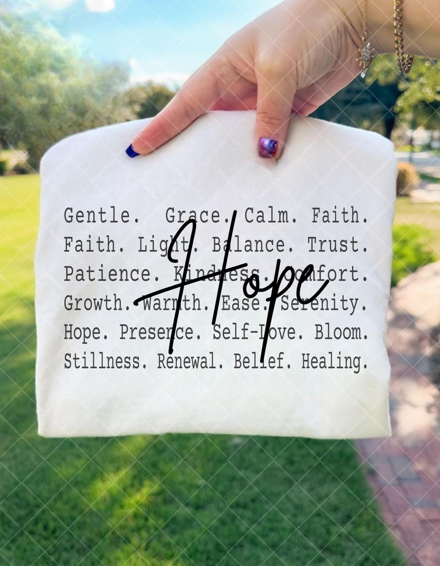 Hope Aesthetic Text Shirt Png file, Calm Healing Words Tee design, Gentle Faith Motivation Quote Design, Peaceful Mindset Minimal Shirt file