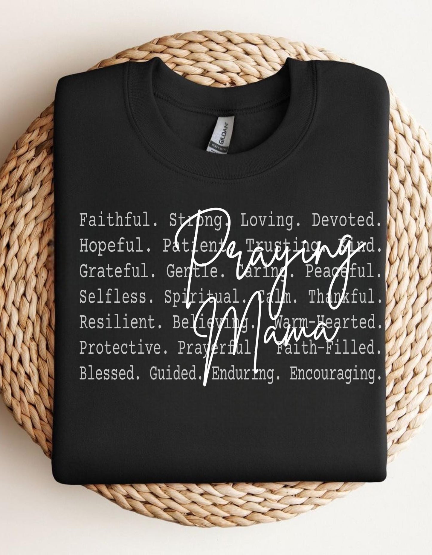 Praying Mama Shirt design, Faith Filled Motherhood Design, Christian Mom Inspirational Text, Religious Mama Apparel, Mama gift, Best mom tee