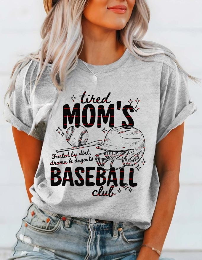 Tired Moms Baseball Club PNG, On the field,Sports Mom Quote PNG, Baseball Mom Sublimation, Cricut Cut File