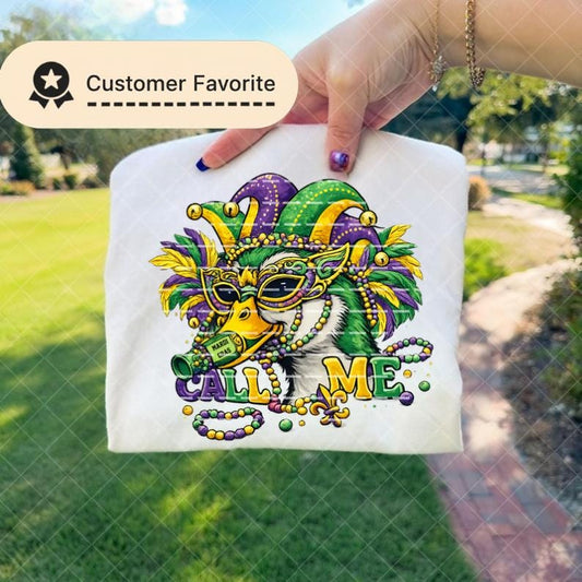 Call Me Mardi Gras PNG, Mardi Gras Duck Mask Design, Funny Carnival PNG, New Orleans Party Shirt Art High DPI, Funny Png ideas, Sublimation