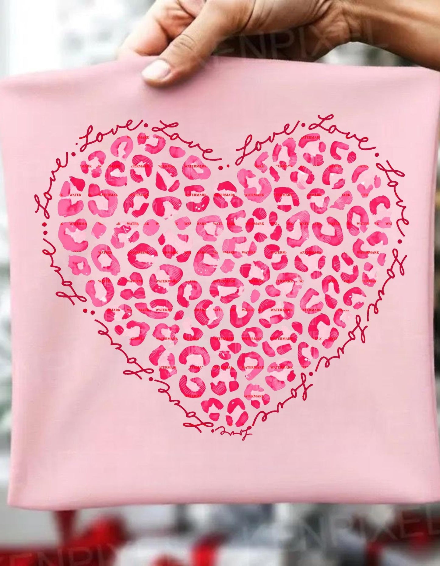 Pink Leopard Heart Shirt design Png file, Love Graphic for Women, Valentine’s Day Shirt, Cute Leopard Print Heart, Romantic Casual Apparel
