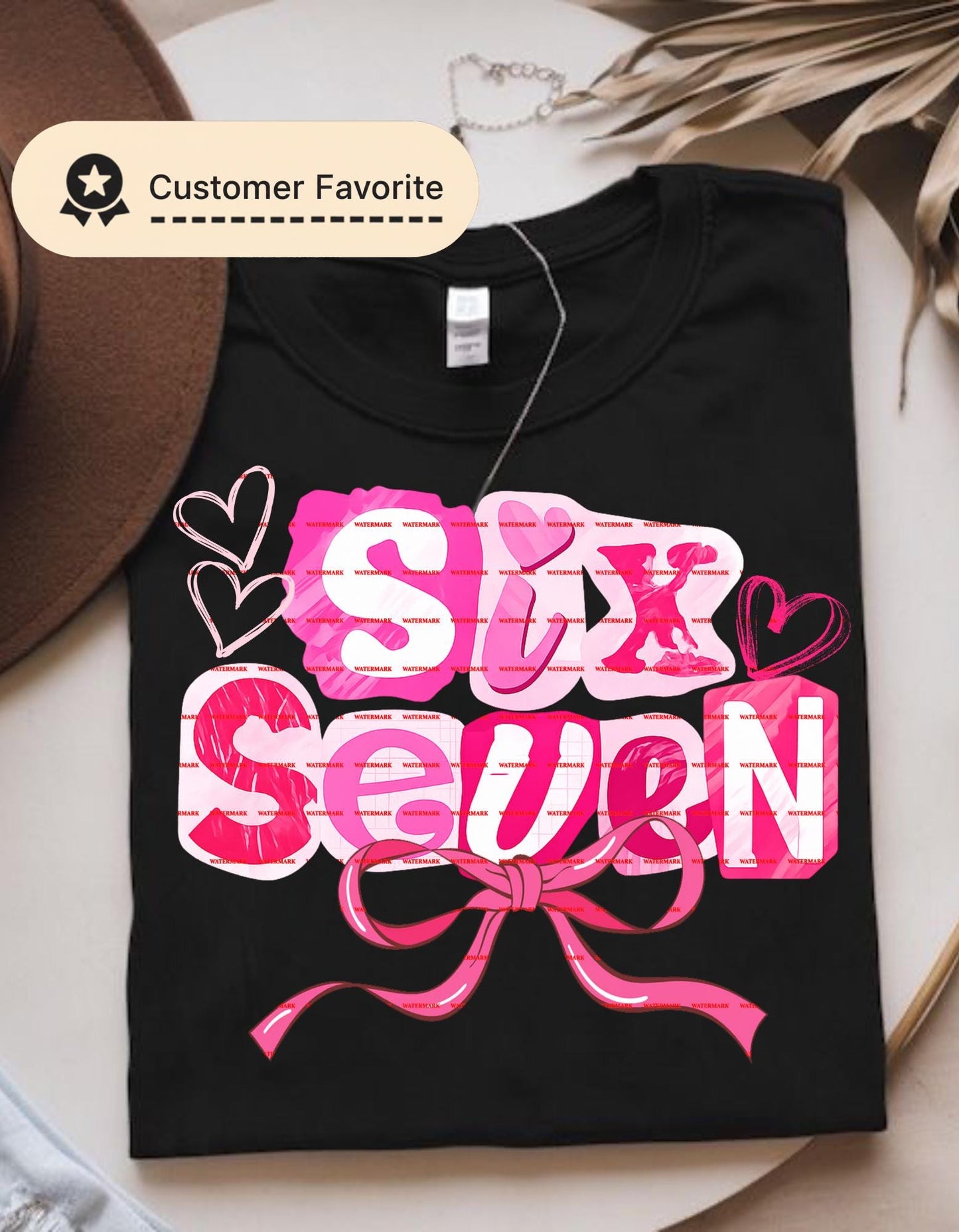Six Seven funny Birthday Shirt Png file, 6th Birthday Outfit Girl, Cute Pink Birthday Sweatshirt, Kids Birthday Shirt, Girl Seven Shirt Png