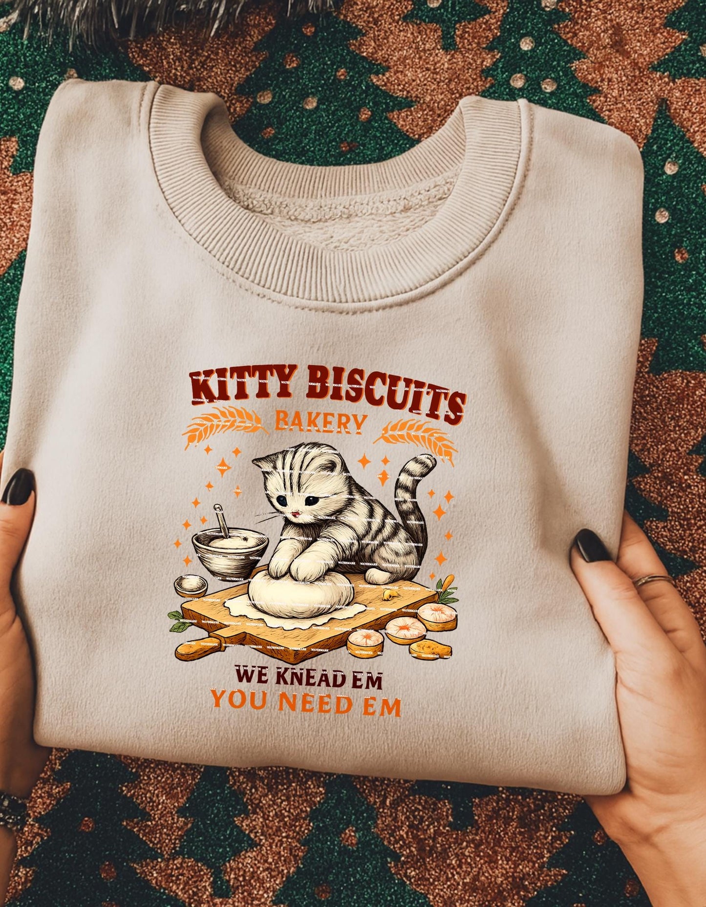 Kitty Biscuits Bakery Shirt design Png, Cute Baking Cat Shirt Png, We Knead Em You Need Em Tee, Cat Baker Graphic, Funny Baking Pun Shirt