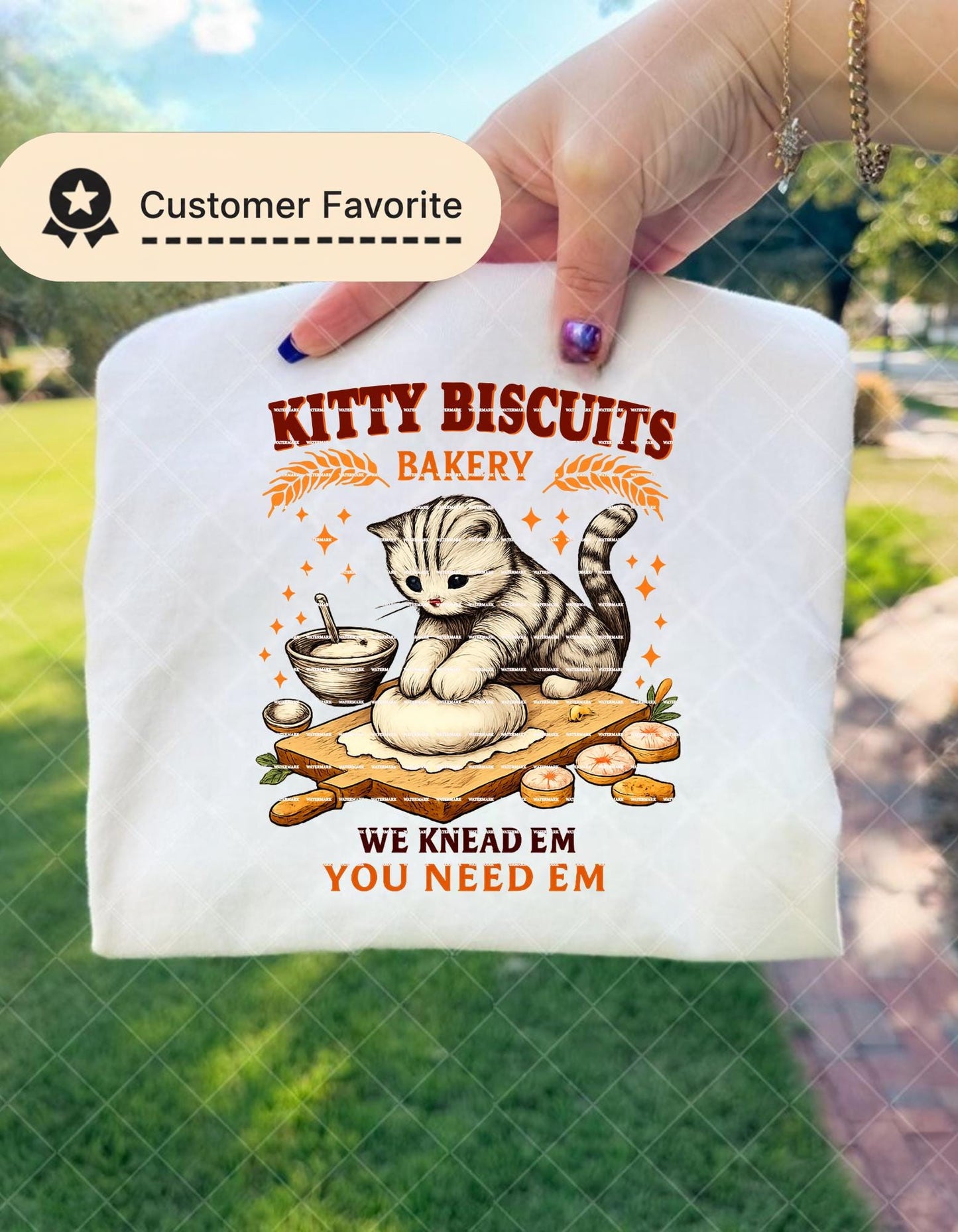 Kitty Biscuits Bakery Shirt design Png, Cute Baking Cat Shirt Png, We Knead Em You Need Em Tee, Cat Baker Graphic, Funny Baking Pun Shirt