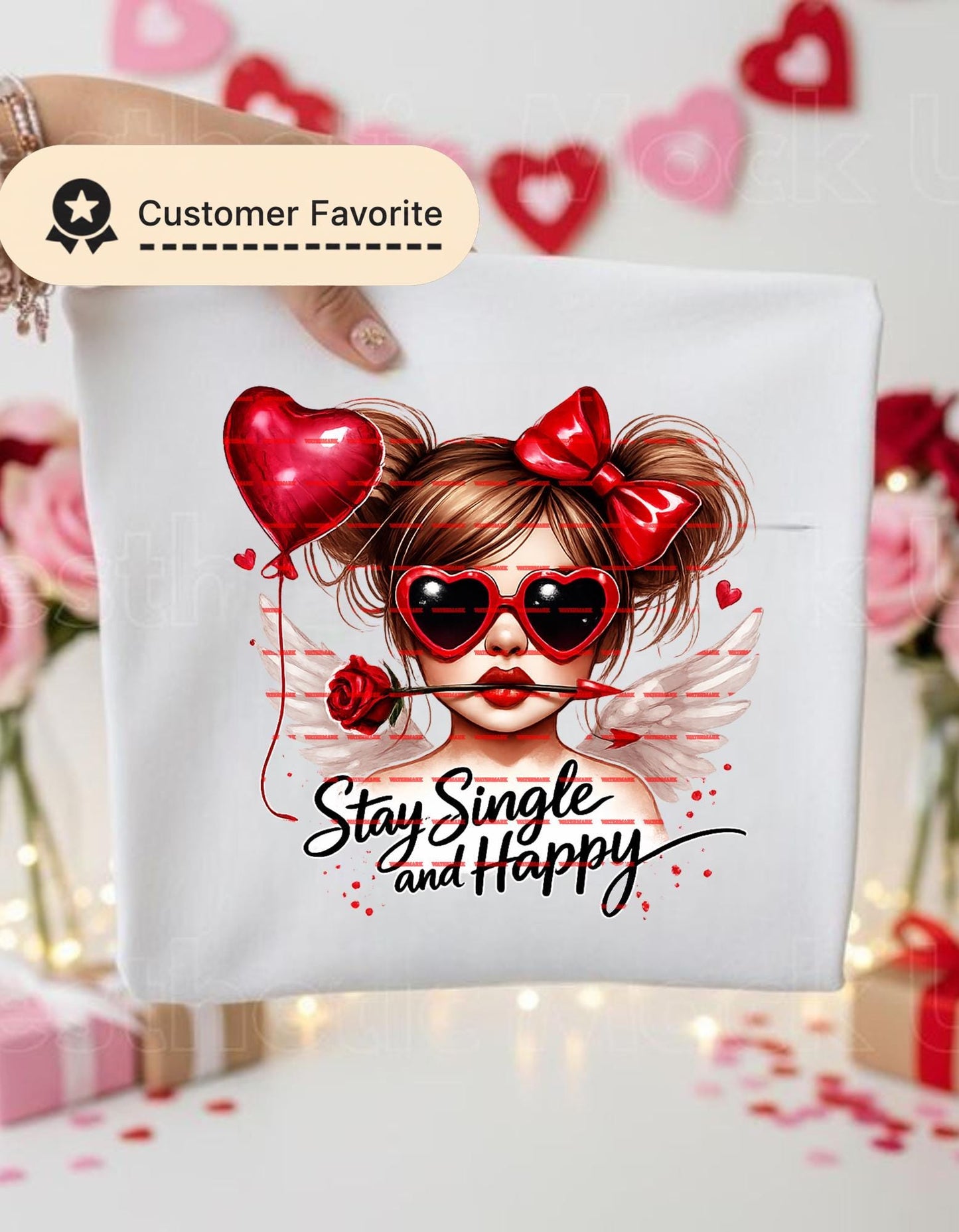 Stay Single And Happy Shirt, Anti Valentine Love Cupid Girl, Graphic Single Life, Self Love Tee Gift