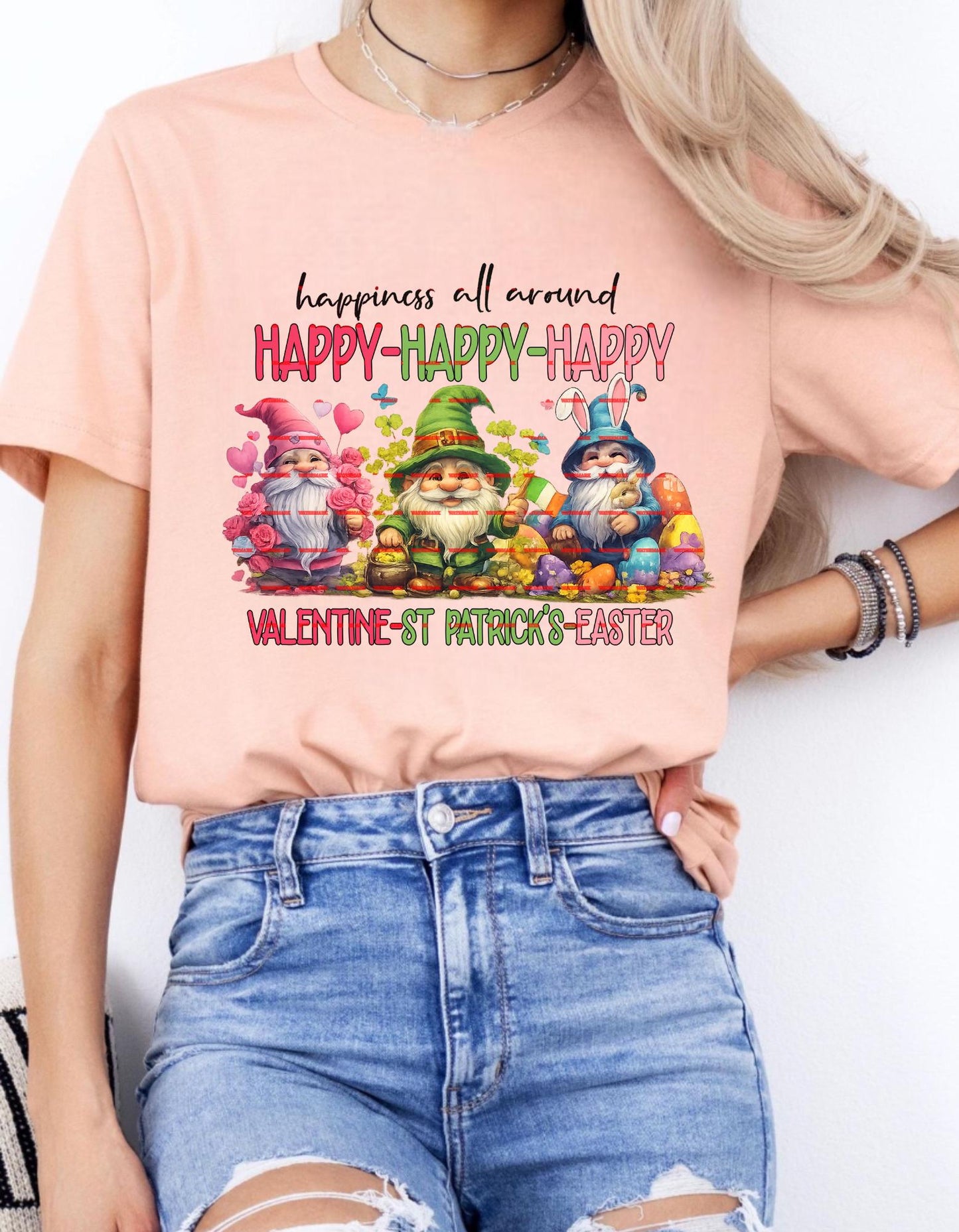 Happy Gnome PNG, Valentines St Patricks Easter Design, Seasonal Gnome Shirt Graphic, Sublimation Print, Cricut Cut File, Everyday Fun ideas