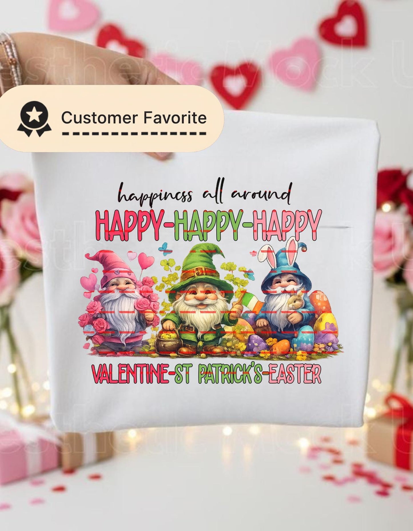 Happy Gnome PNG, Valentines St Patricks Easter Design, Seasonal Gnome Shirt Graphic, Sublimation Print, Cricut Cut File, Everyday Fun ideas