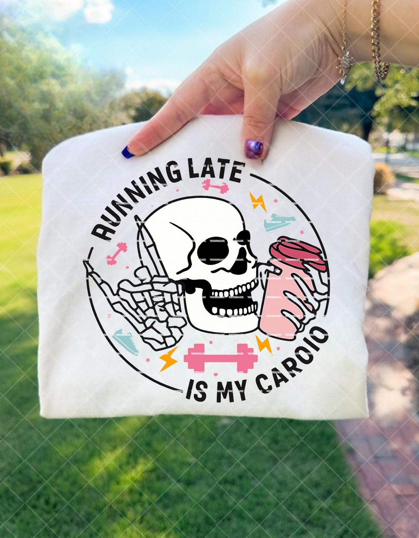 Running Late Is My Cardio PNG, Funny Workout Quote Design, Skeleton Gym Shirt PNG, Sarcastic Fitness Saying, Sublimation PNG, Office shirt