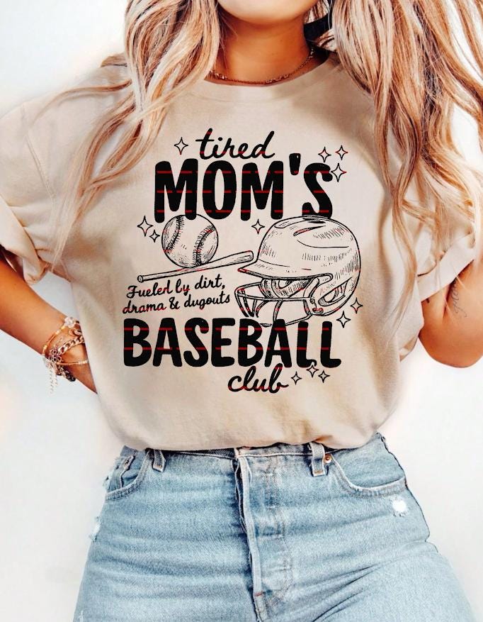 Tired Moms Baseball Club PNG, On the field,Sports Mom Quote PNG, Baseball Mom Sublimation, Cricut Cut File