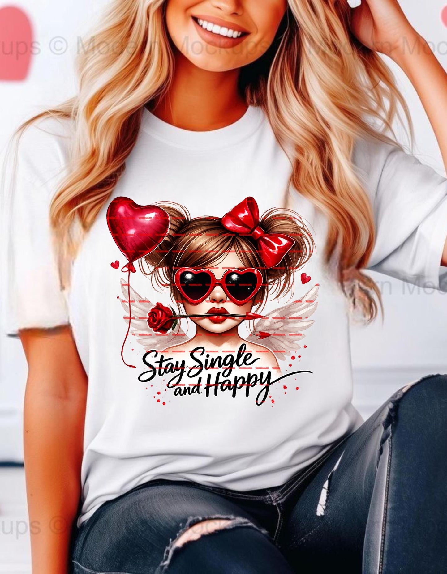 Stay Single And Happy Shirt, Anti Valentine Love Cupid Girl, Graphic Single Life, Self Love Tee Gift