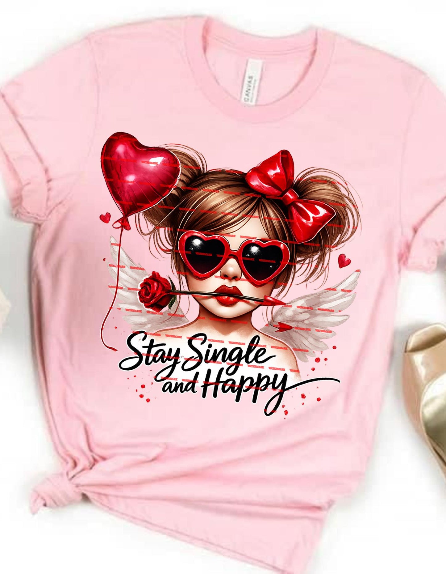 Stay Single And Happy Shirt, Anti Valentine Love Cupid Girl, Graphic Single Life, Self Love Tee Gift