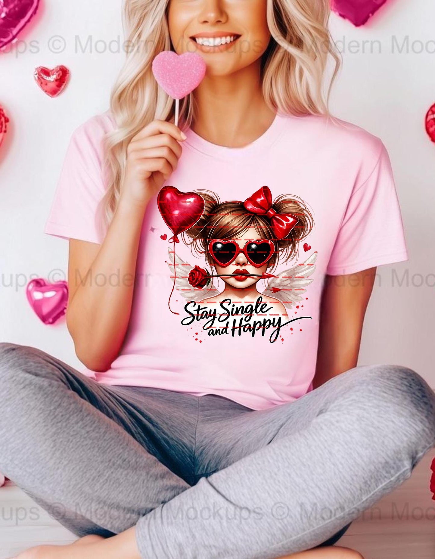 Stay Single And Happy Shirt, Anti Valentine Love Cupid Girl, Graphic Single Life, Self Love Tee Gift