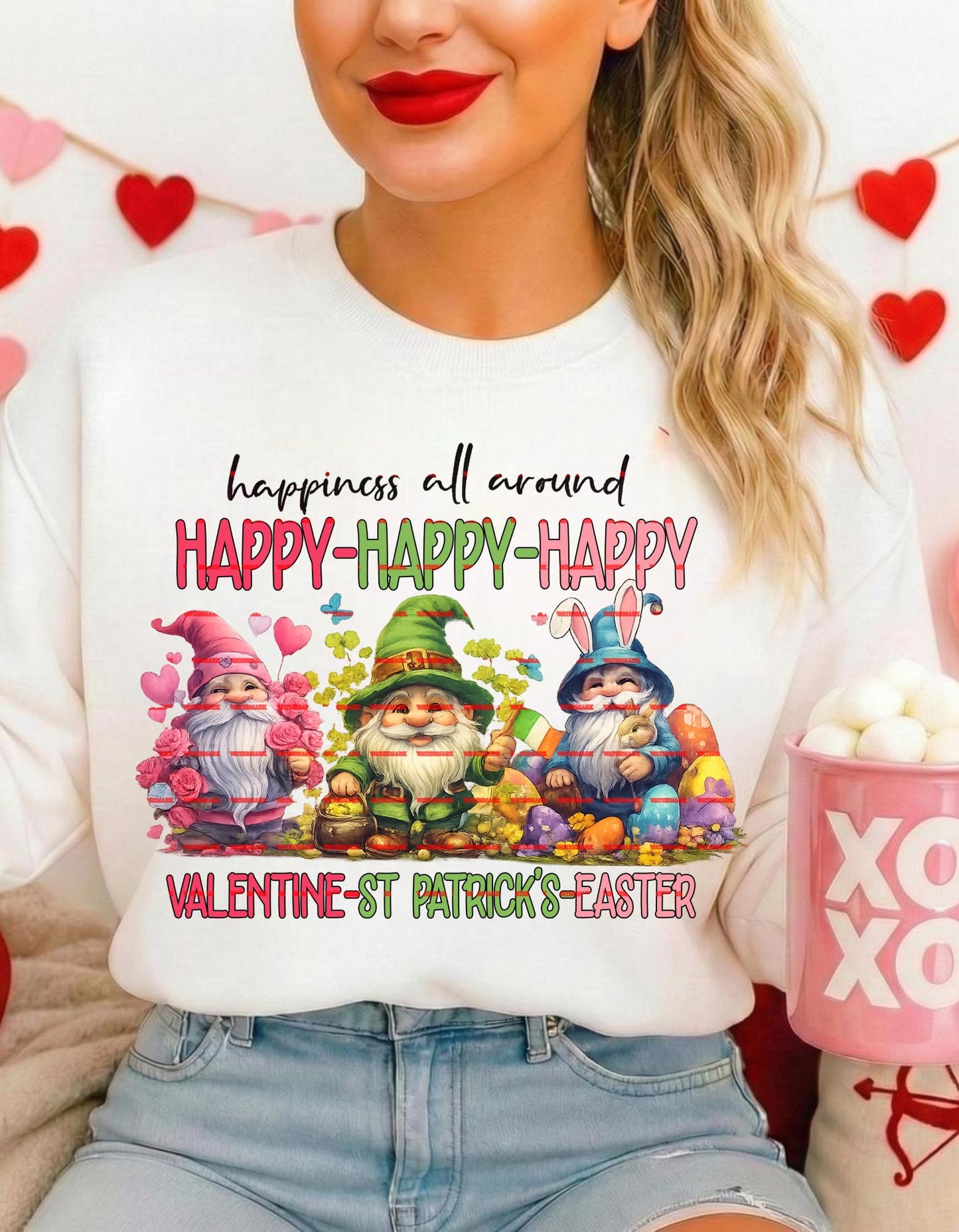 Happy Gnome PNG, Valentines St Patricks Easter Design, Seasonal Gnome Shirt Graphic, Sublimation Print, Cricut Cut File, Everyday Fun ideas