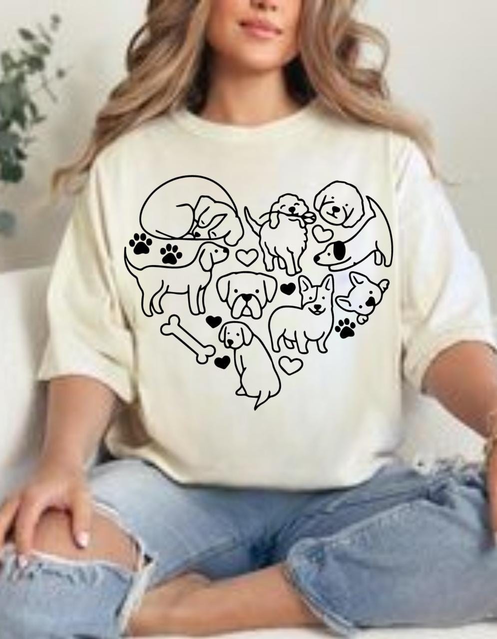 Dog Lovers Heart SVG PNG, Cute Dog Line Art, Puppy Illustration Design, Pet Love Graphic, Sublimation Print, Cricut File, Dog shirt png