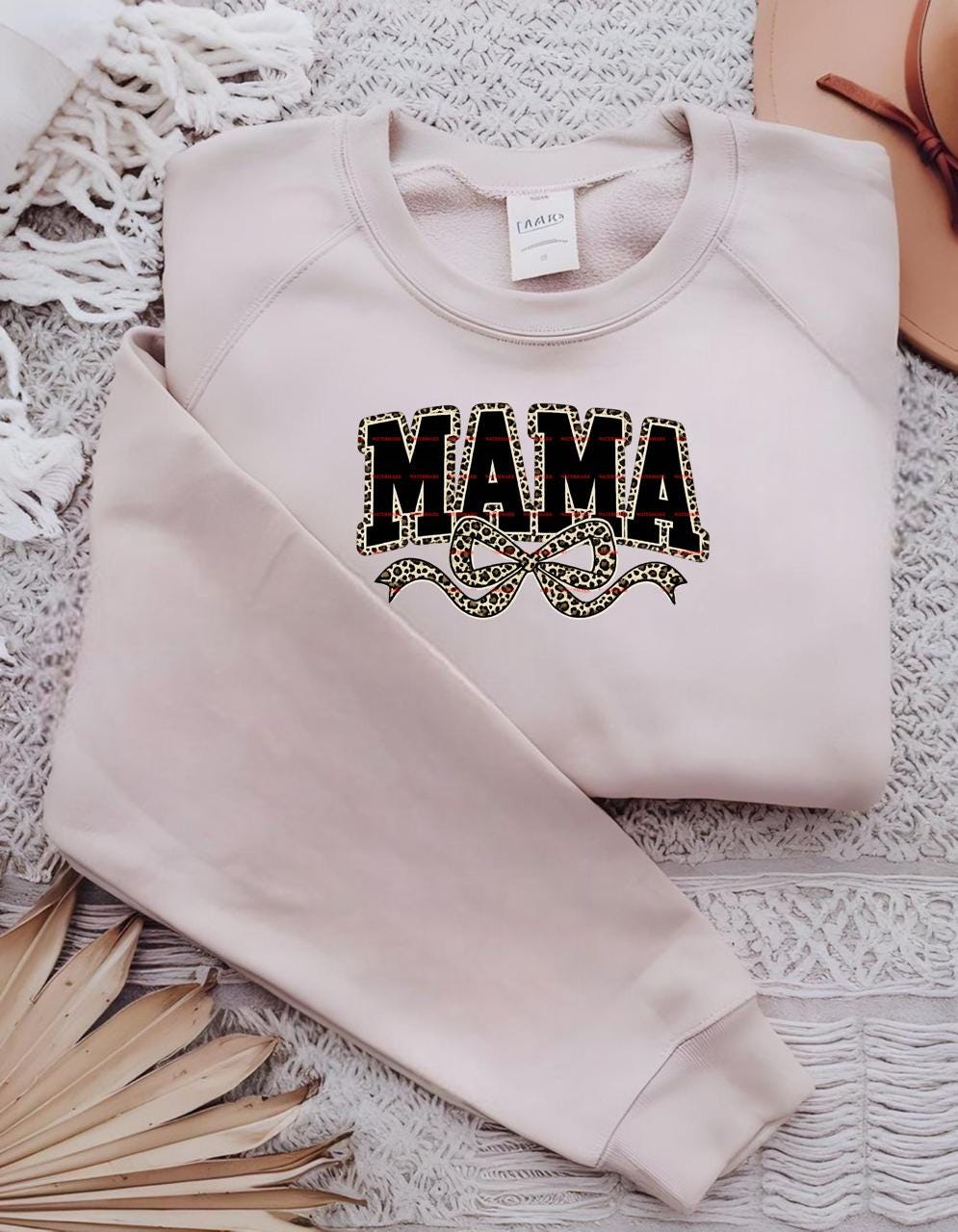 Mama PNG, Leopard Print Mama with Bow Design, Motherhood Typography Art, Trendy Mom Quote Printable, Digital Download, Mom, Mother, Mawmaw