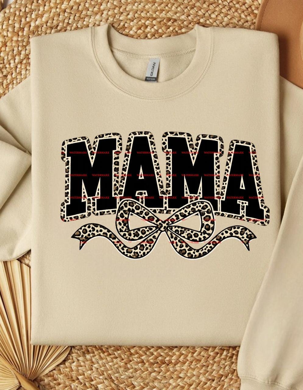 Mama PNG, Leopard Print Mama with Bow Design, Motherhood Typography Art, Trendy Mom Quote Printable, Digital Download, Mom, Mother, Mawmaw
