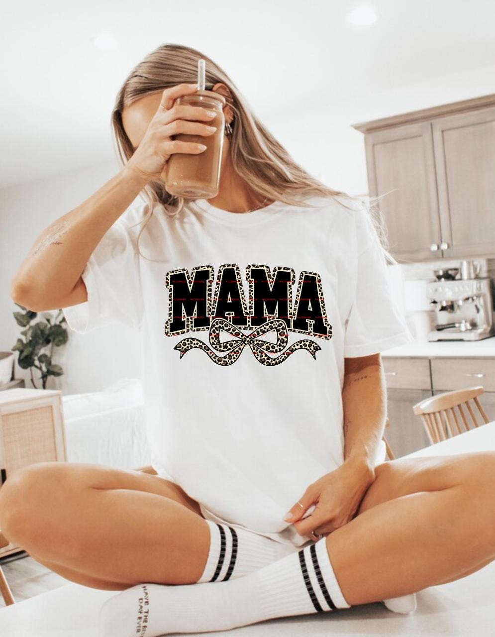 Mama PNG, Leopard Print Mama with Bow Design, Motherhood Typography Art, Trendy Mom Quote Printable, Digital Download, Mom, Mother, Mawmaw