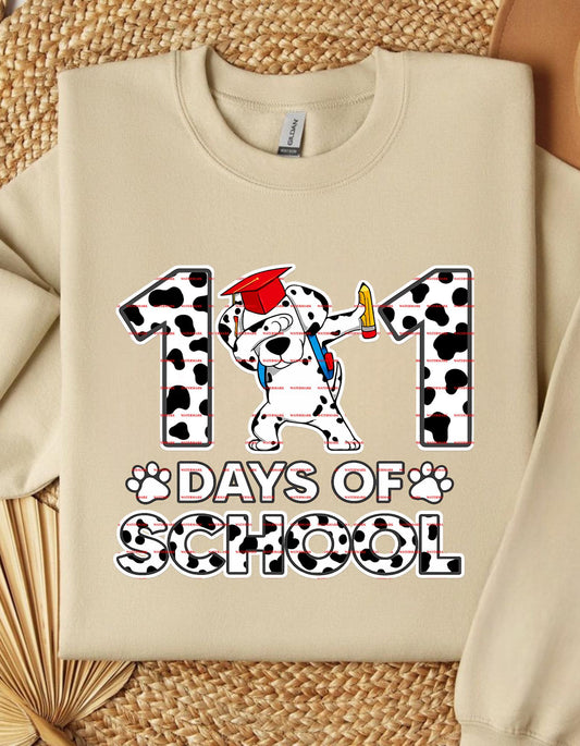 101 Days of School Png, Dalmatian Dog School Design, Funny 101st Day Shirt Png, Kids School PNG, Teacher Student Celebration Cut File, Dog
