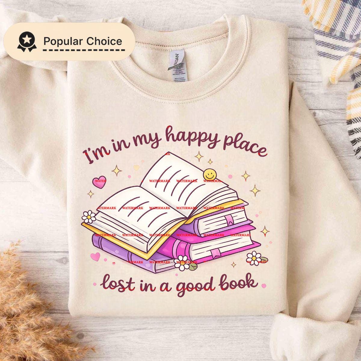 I’m In My Happy Place Lost In A Good Book Shirt Png file, Cute Reading Quote Book Lover Gift, Cozy Reader Aesthetic, Book nerd, Booktrovert
